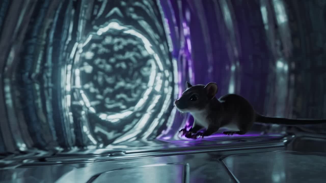 Small Possum in a Futuristic Tunnel