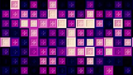 purple and pink abstract geometric pattern with squares and crosses