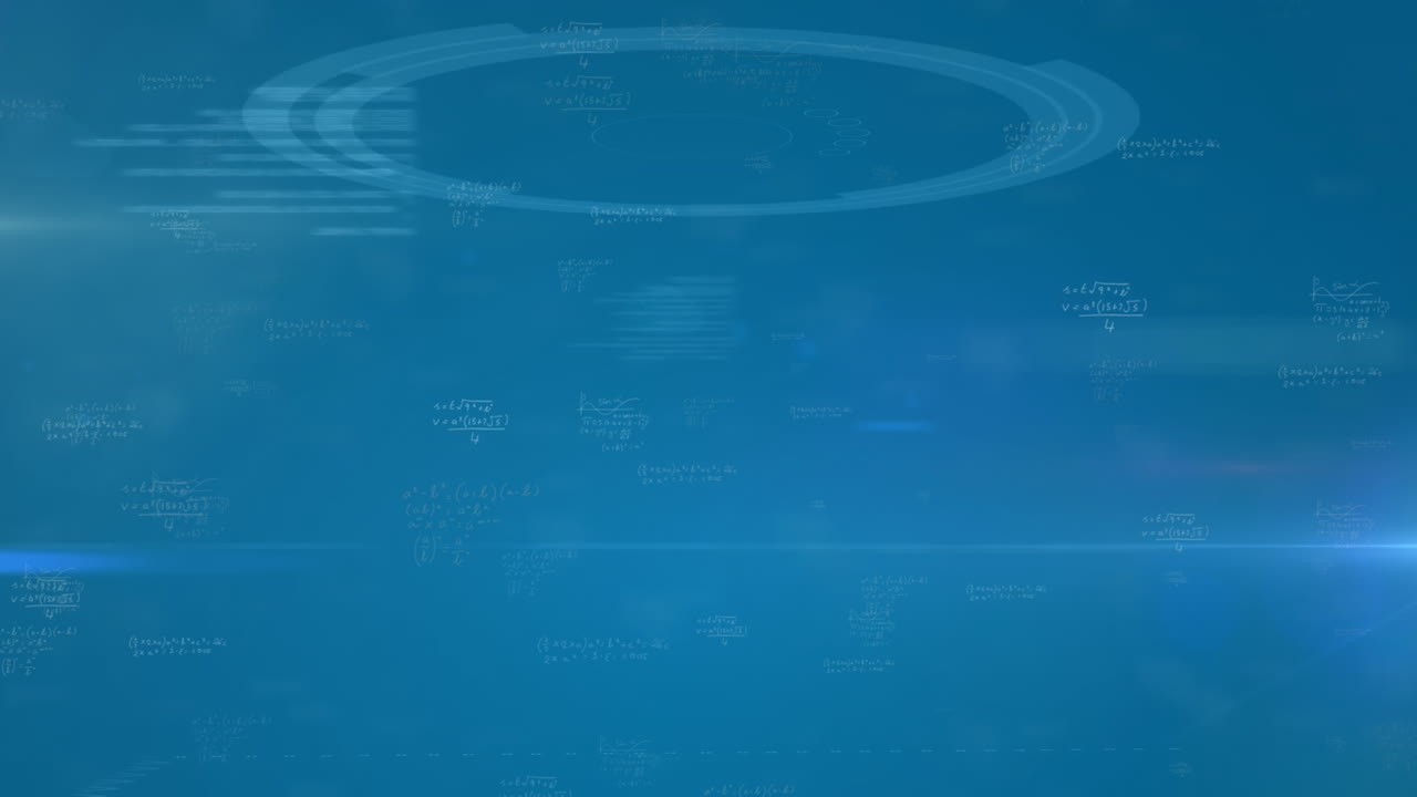 파란색 배경에 있는 분자, dna 및 과학 데이터의 애니메이션