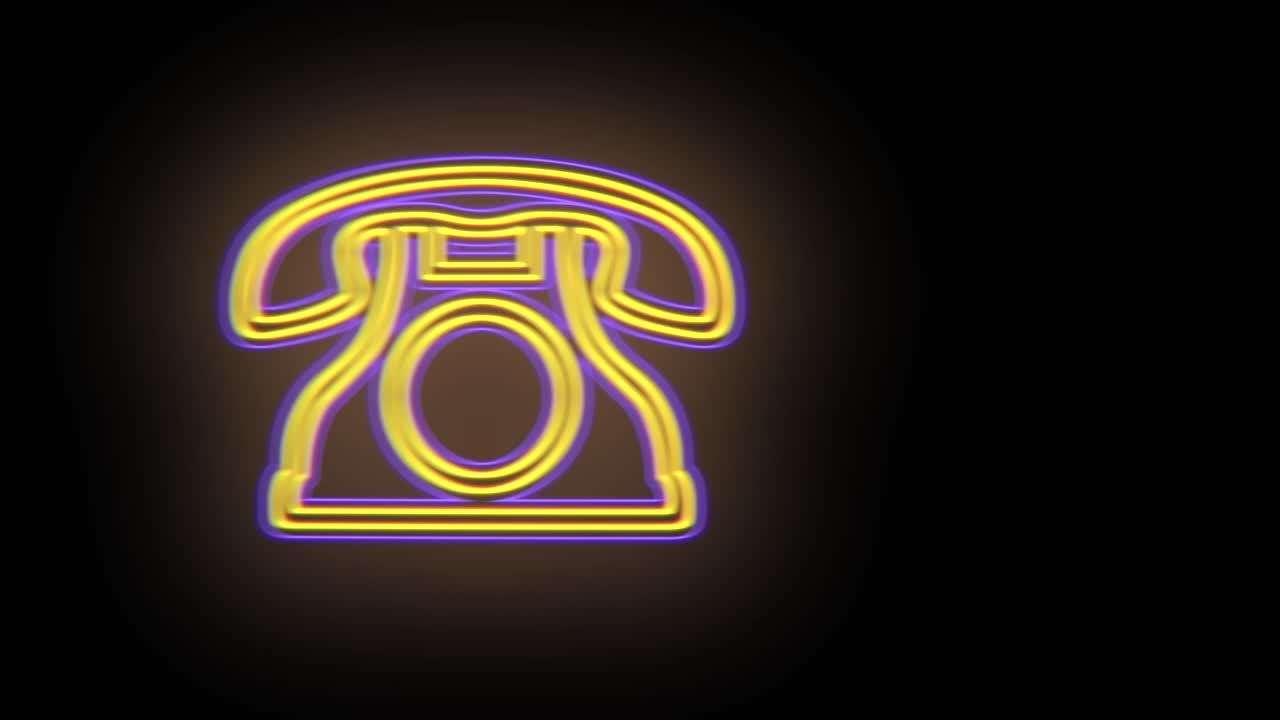 행에서 펄스 네온 노란색 빈티지 전화 패턴