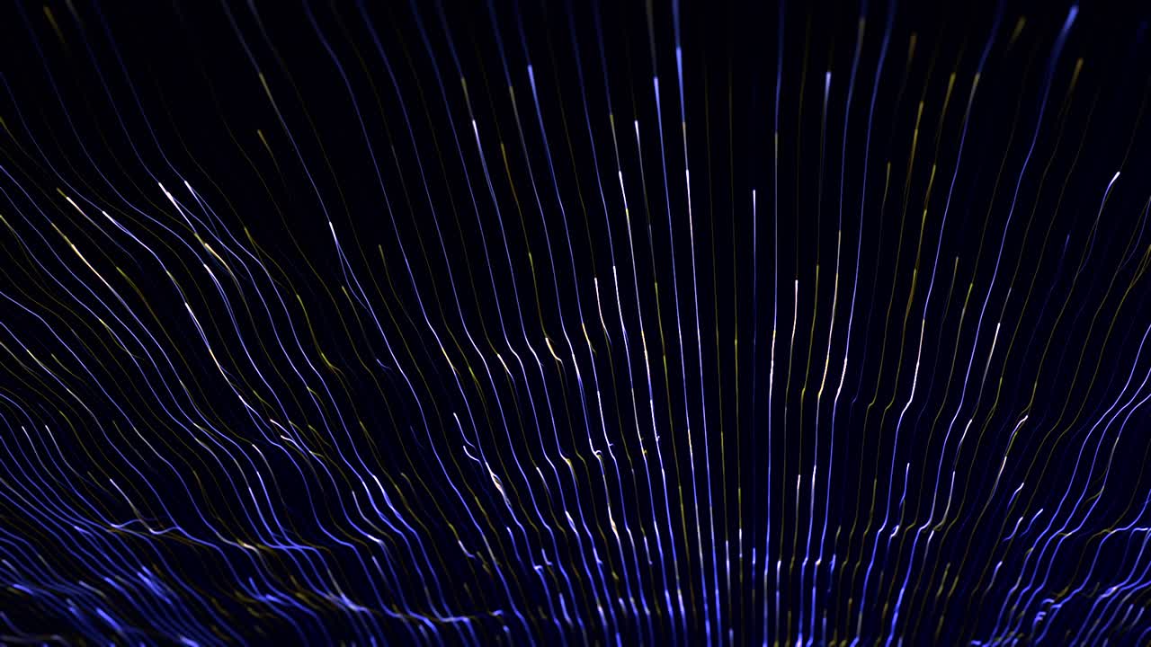 Colorful streams of energy waves flowing on black background, seamless loop. Animation. Concept of technologic data and communication