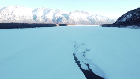 4k aerial video of the knik river