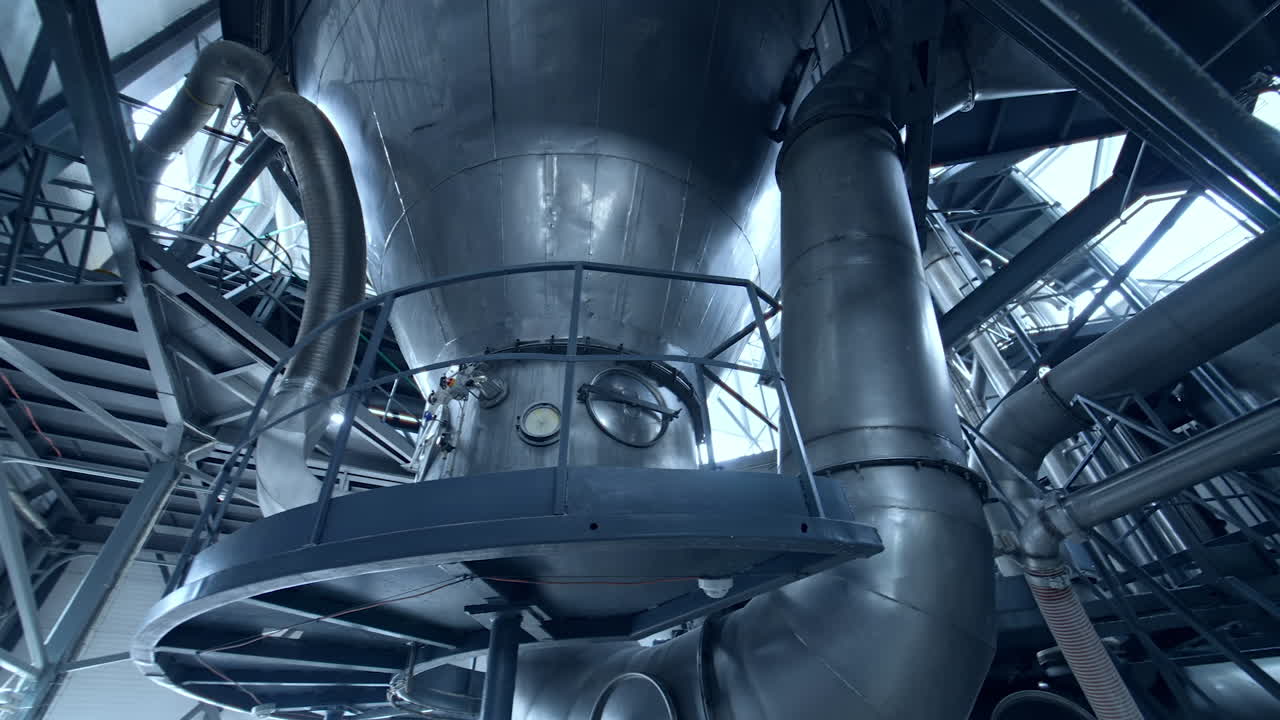 Equipment at the dairy plant. Milk products production in the modern dairy plant