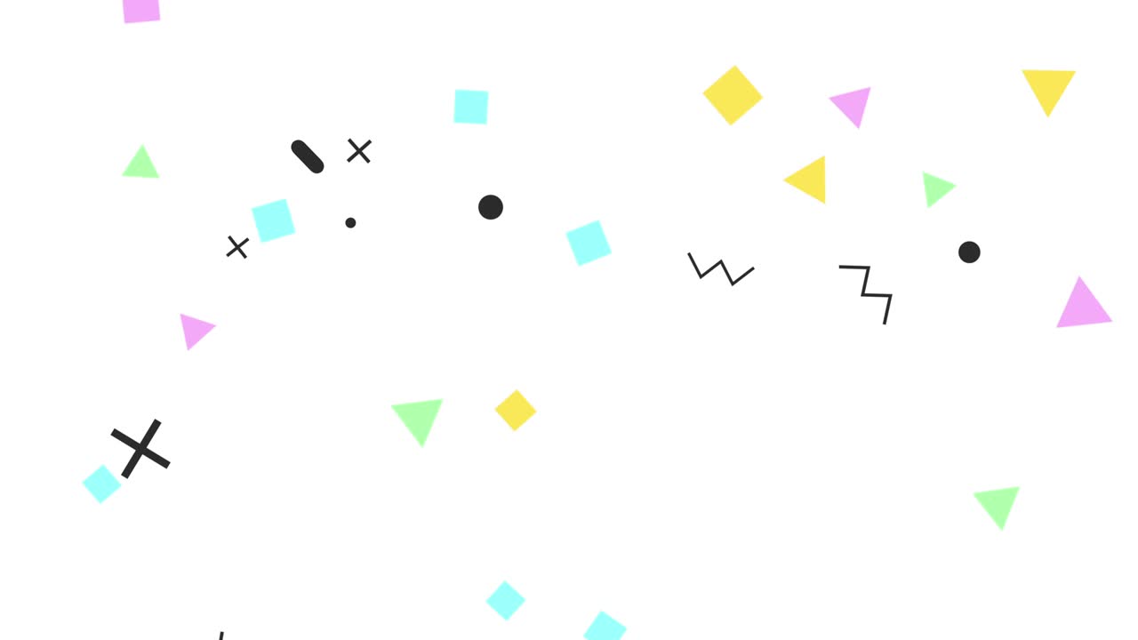 memphis patrón geométrico colorido pequeño zigzag, cuadrados y triángulos