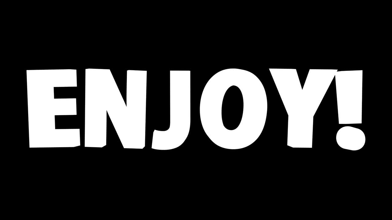 Abstract 3d animation of appearance of word ENJOY. Animation with alpha channel