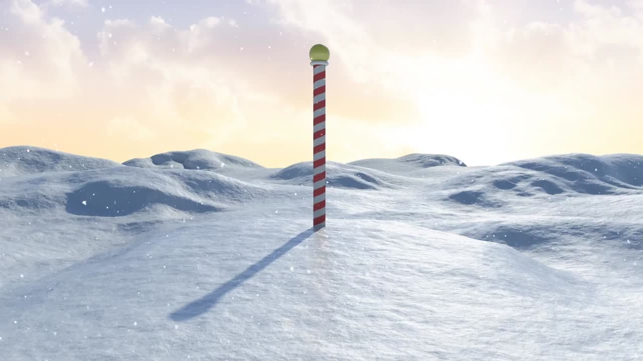 Vinterlandskap och fallande snö