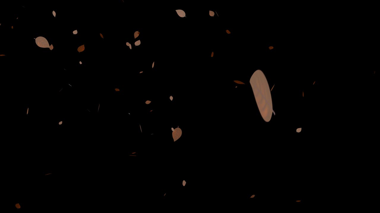 죽은 잎, 가을 잎, 떨어지는 입자, 모션 그래픽