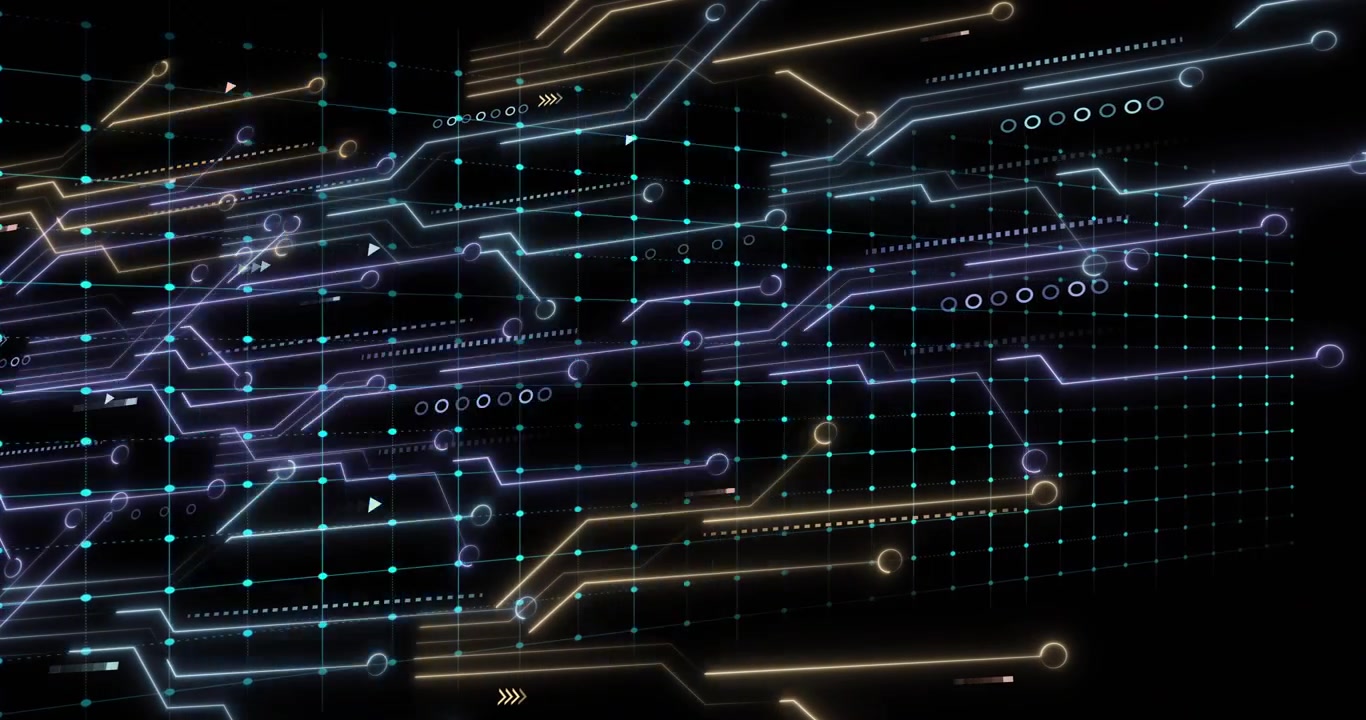On load neon waveform tracing heartbeat spikes in grid, repeating then fading visualizing data flow