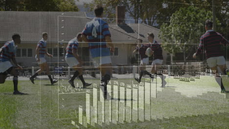 Rugby-players-on-field-with-financial-data-processing-animation-over-them