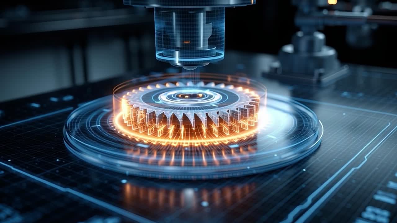 Advanced technology in action during a high-tech manufacturing process