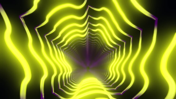 Colorful animation loop with glowing lights background 3D