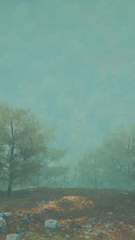 misty forest landscape: a serene digital painting