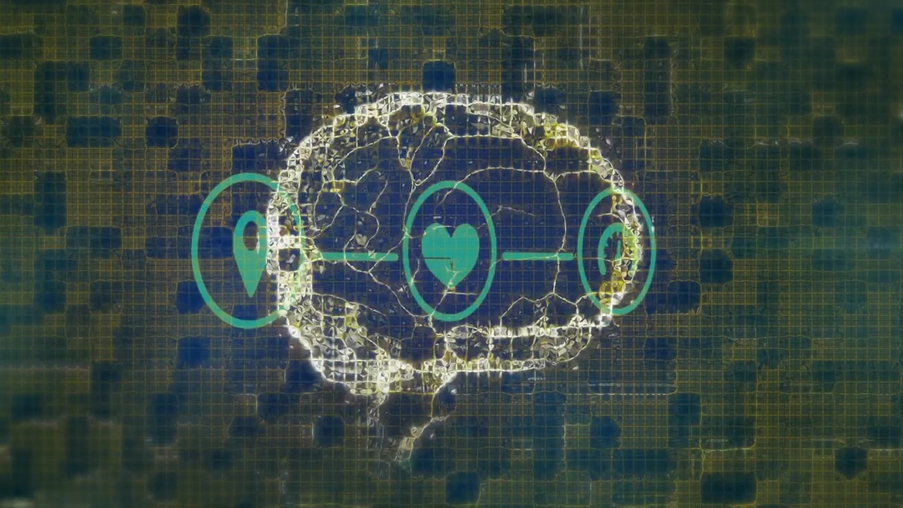 Animation of human brain, connections and data processing