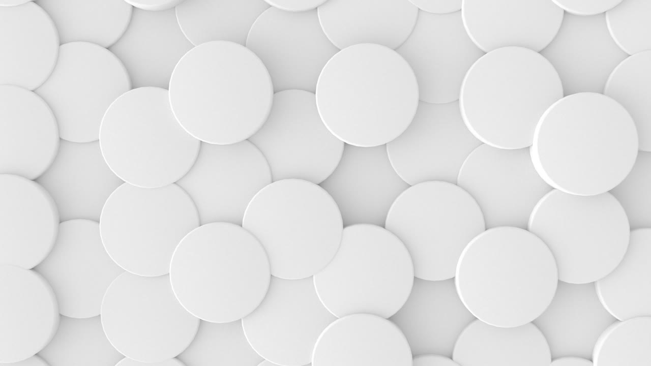 animación de pared de cilindros blancos geométricos abstractos en 3d. imágenes de bucle en 4k.