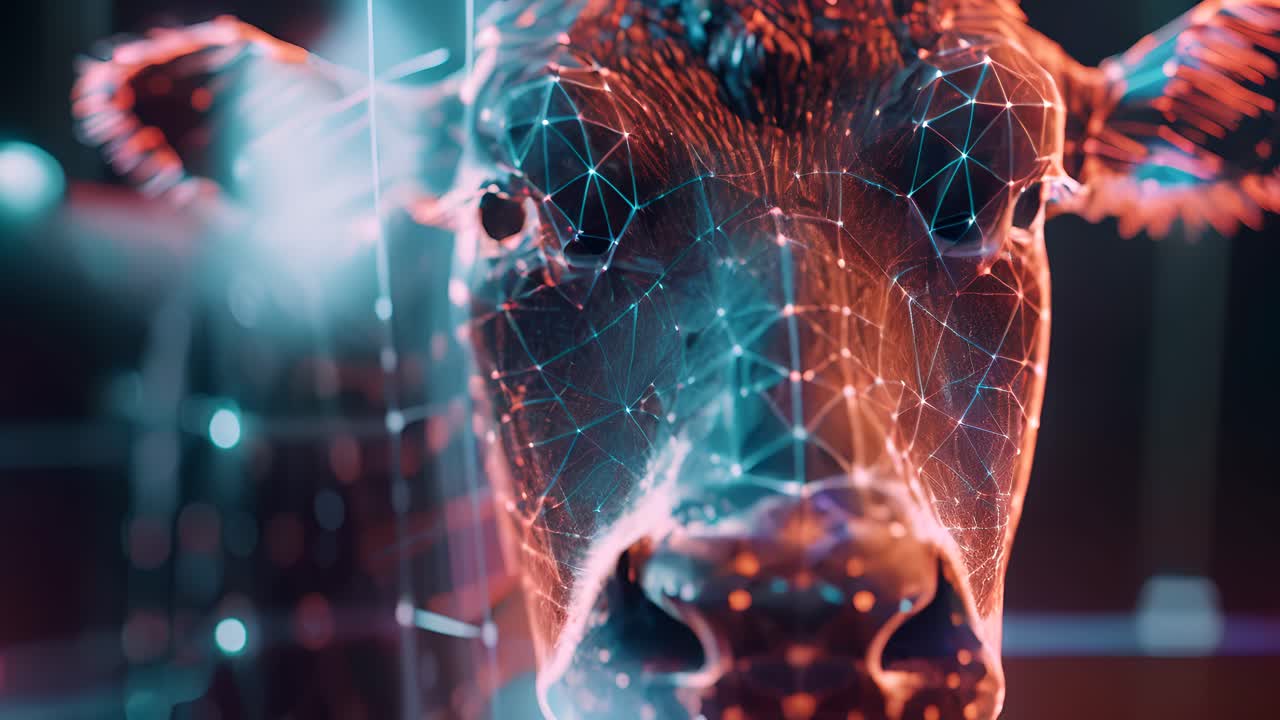 Digital Art of a Cow's Head