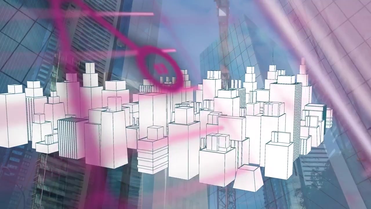 Digital 3D City Model Overlay with Data Visualization