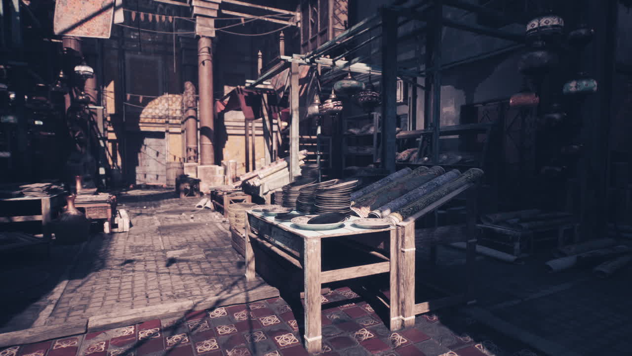 중동 도시 의 오래된 시장 거리