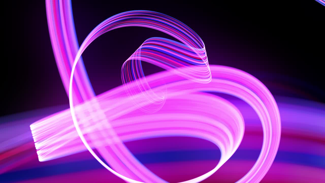 flujo de luz bg en 4k. fondo en bucle abstracto con rastros de luz, flujo de líneas de neón rojo azul en el espacio se mueven para formar formas espirales en bucle. fondo de diseño de movimiento moderno de moda. efecto de luz,