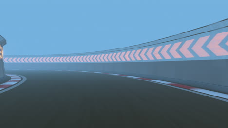 go forward in the asphalt race track, 3d rendering.