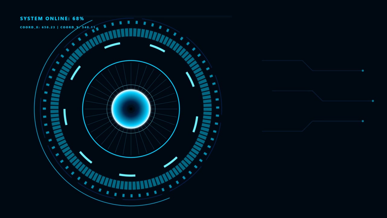 Futuristic Digital HUD Interface Loading Progress Bar