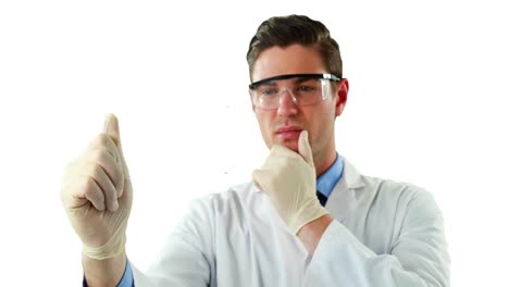 médico masculino usando una tableta digital futurista