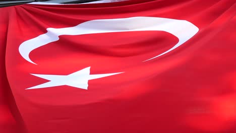 close-up of a turkish flag