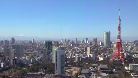 torre de tokio monte fuji con horizonte