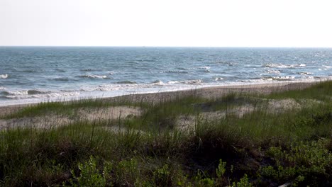 un día soleado en una playa de carolina del norte