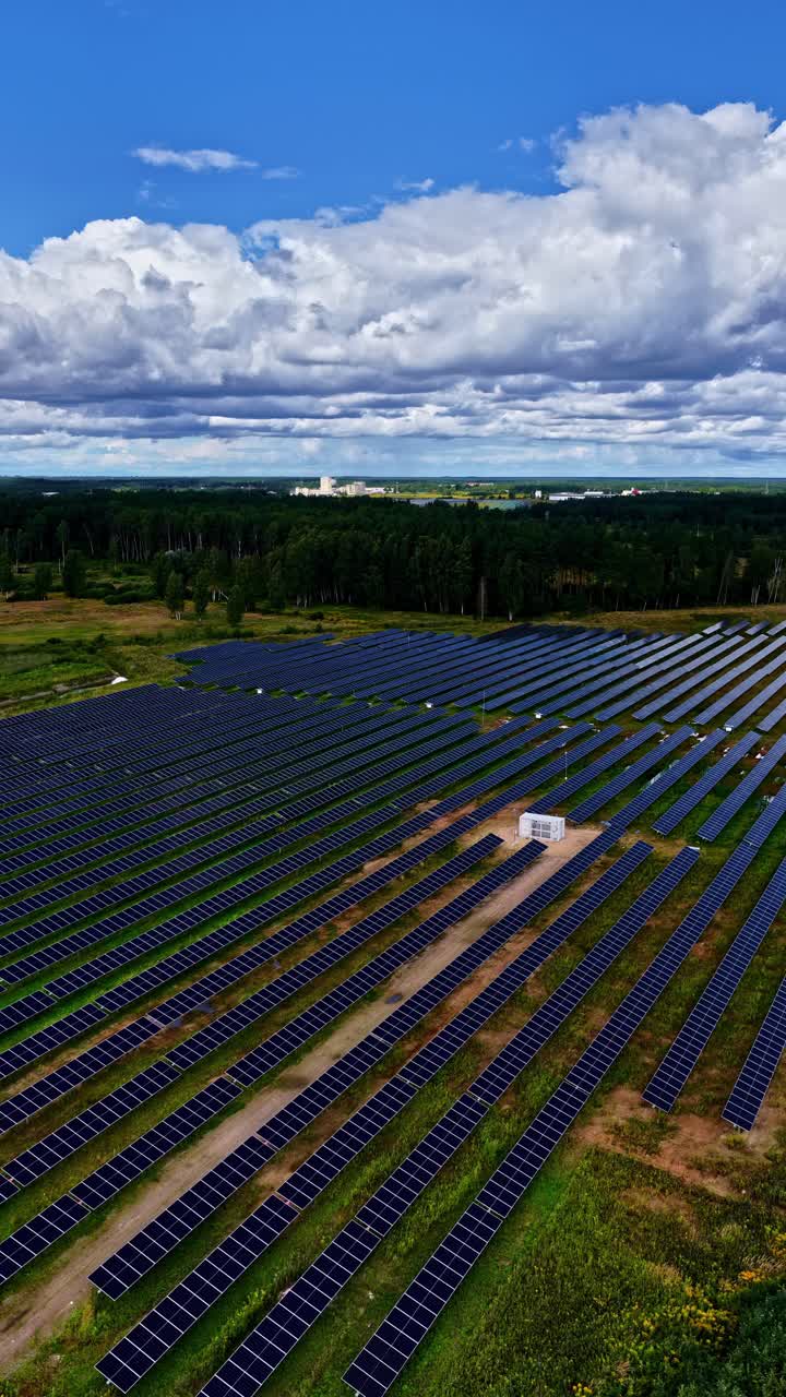 Sprawling solar panels soak up sun under a wide blue sky, nature meets tech