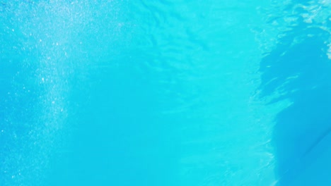 pretty brunette diving underwater into pool