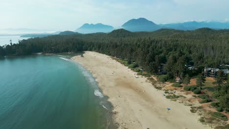 aerial view of a beautiful beach with people enjoying the summer sun