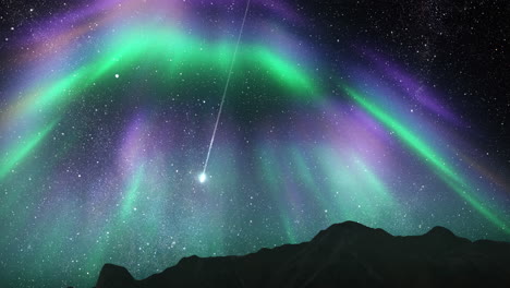 aurora boreal sobre las montañas