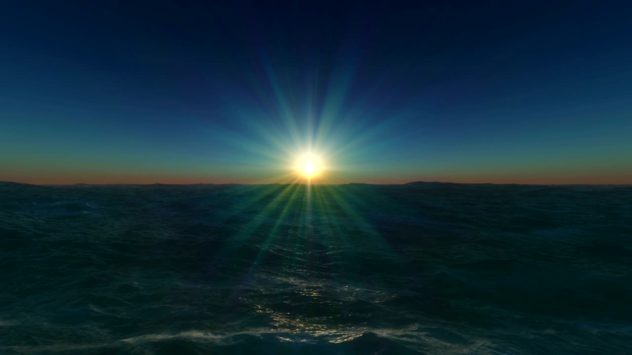 puesta de sol en el océano 4k