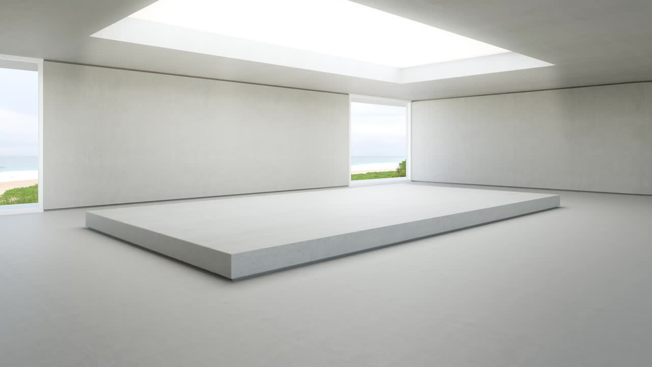 추상적인 인테리어 디자인: 현대적인 럭셔리 쇼의 3d 렌더링