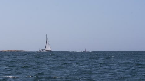 sail boat on the nordic artic sea