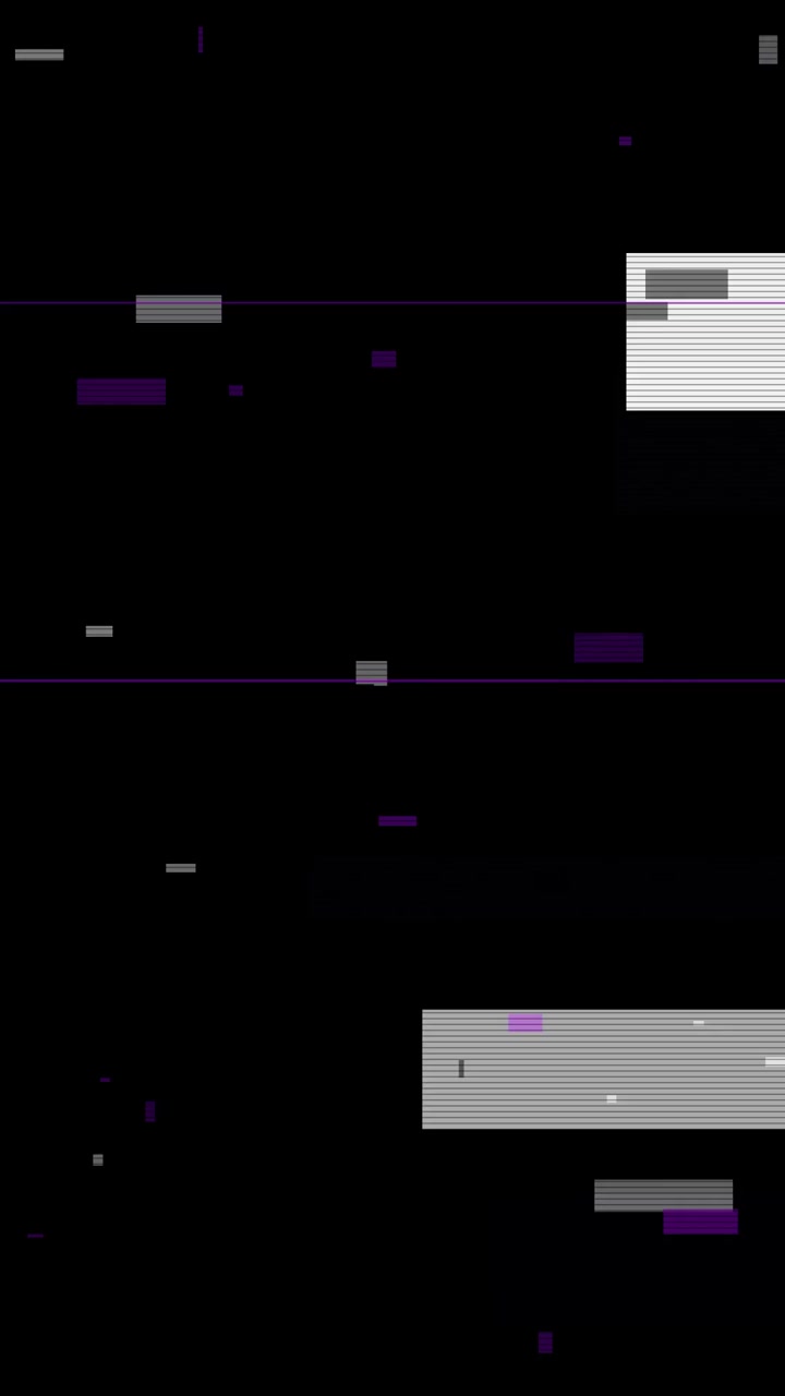 Digital Glitch Effect with Purple and Grey Interference