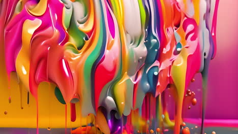 colorful paint flowing down a wall