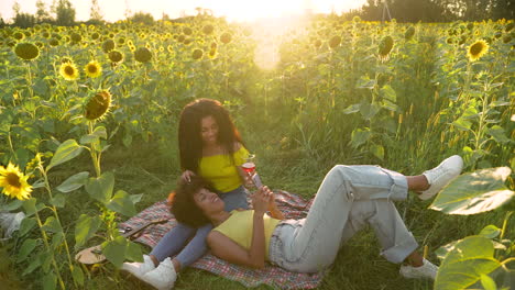 Frauen-Genießen-Picknick