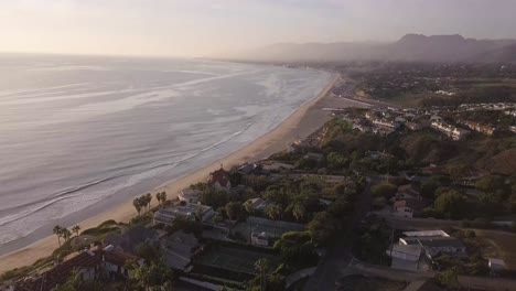 Malibu,-CA-Sunset-Aerial-Drone-Footage-Pan