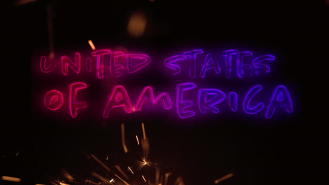 estados unidos de américa texto y una chispa para el 4 de julio.