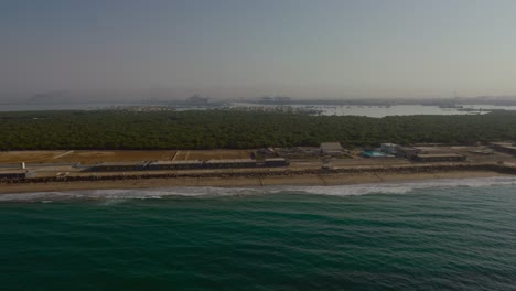 A-beach-aerial-view-with-mangroves
