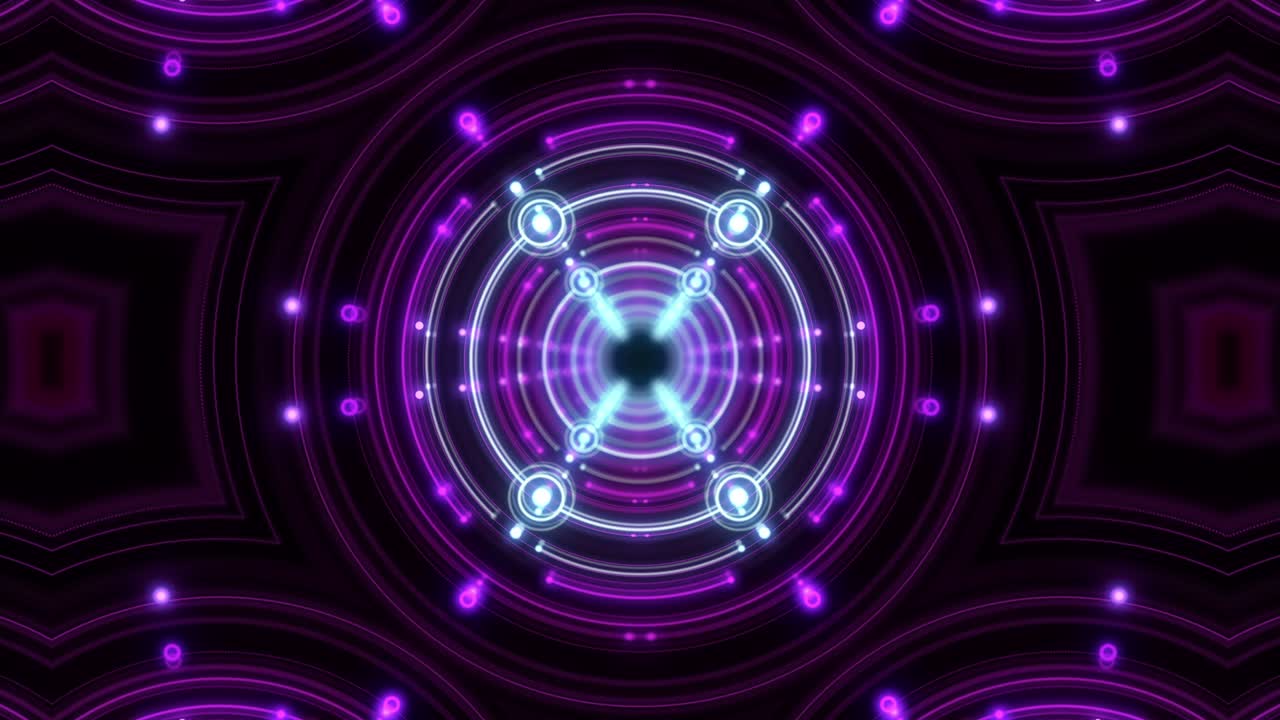 Colorful Kaleidoscopic Rings Background Loop