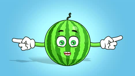 cartoon watermelon face animation double side pointer speak with alpha matte