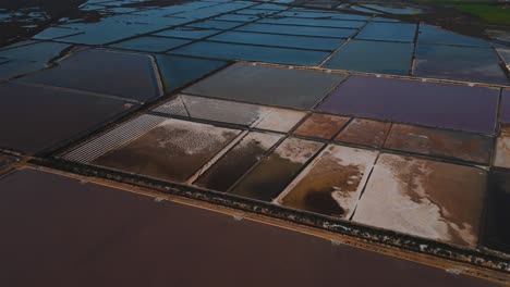 salinas d'es trenc, saline saltworks farming on island mallorca, spain