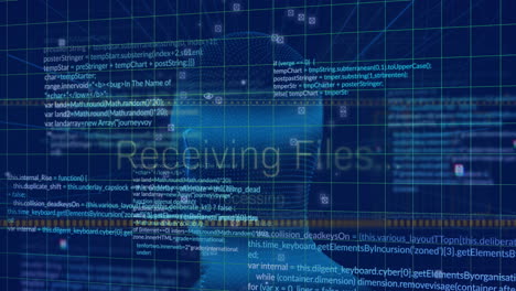 an animation of digital head and data processing on a black background