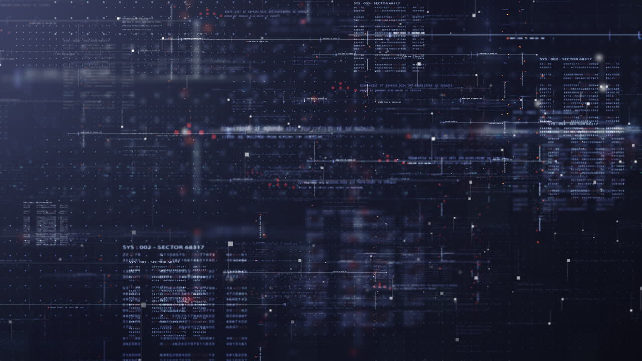 simulación futurista del concepto de red 5g, partículas de matriz de física cuántica de inteligencia artificial aprendizaje profundo realización de fondo de bucle de visualización de cabeza arriba computacional analítica