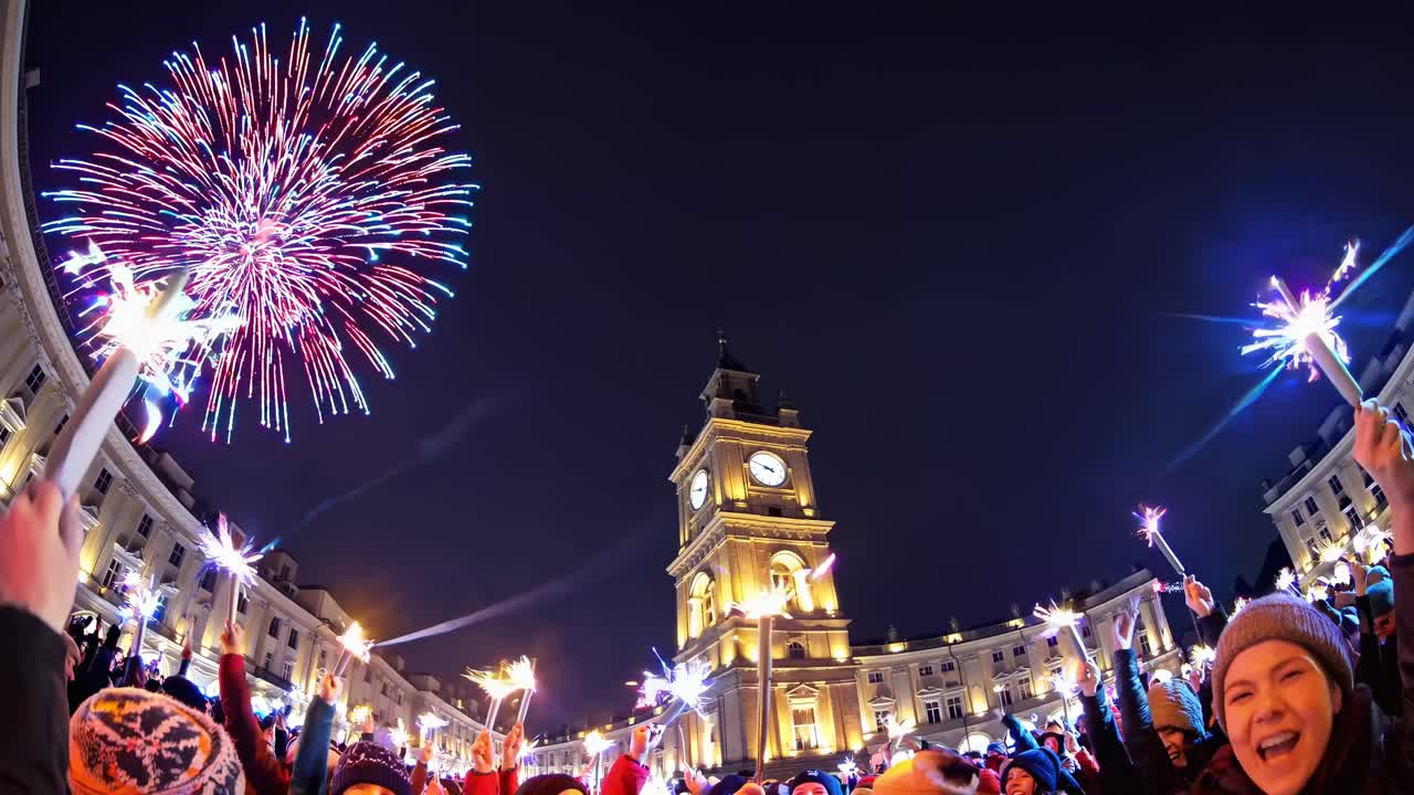 Fireworks and Sparklers at Night
