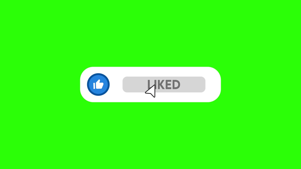 Like and Liked Button Animation on Green Screen