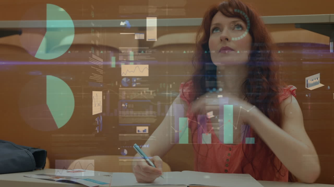 animación de las estadísticas y el procesamiento de datos sobre las mujeres estudiantes que estudian