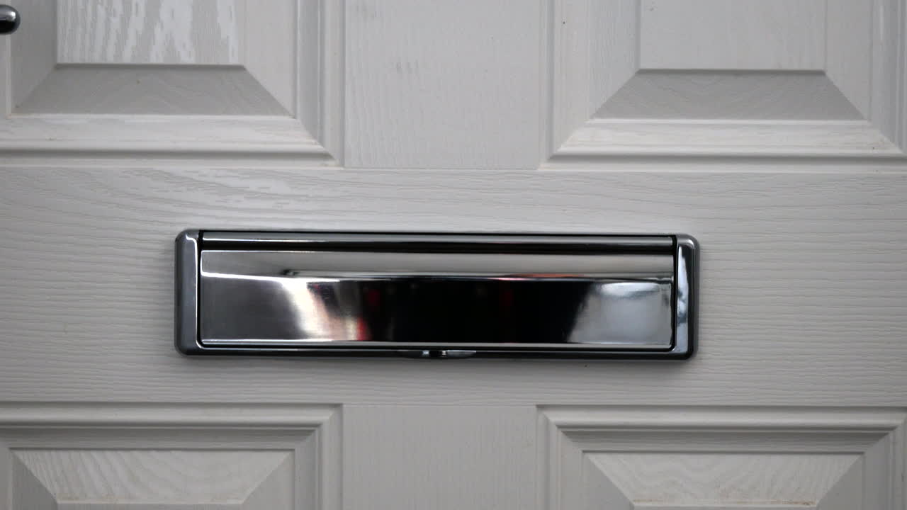 Close up shot of the Closed White door with pattern on it